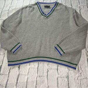 ASOS Gray V-Neck Cricket Style Sweater